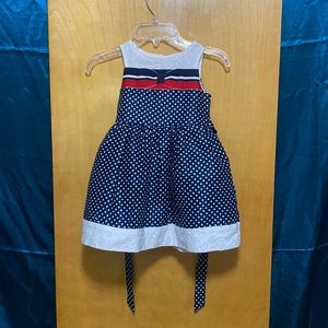 Girls 3T red white and blue polka dot dress - Nannette brand